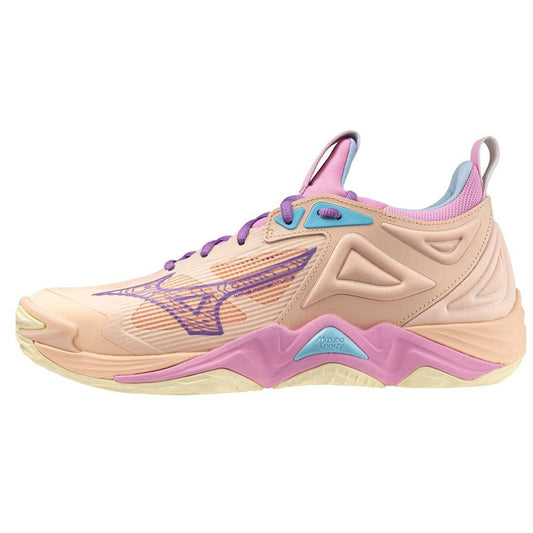 430324 Wave Momentum 3  Mizuno Peach